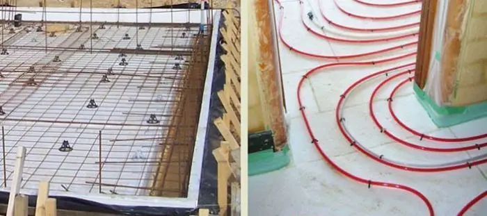 Instalace podlahového topení s polystyrénovou izolací a ocelovým výztužným mřížk