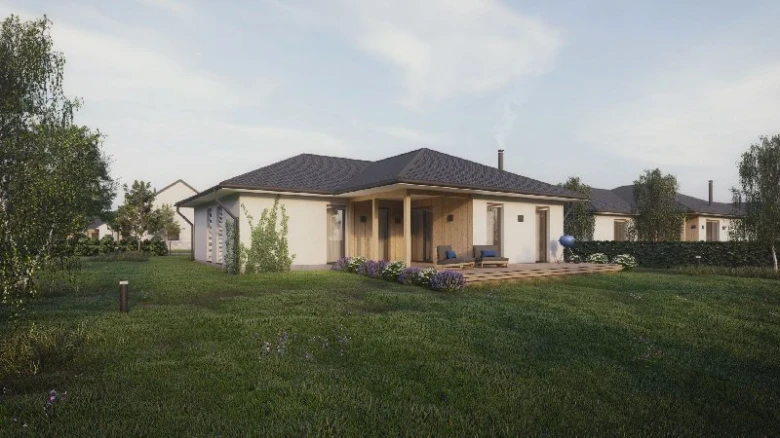 Modernní bungalov do tvaru U s zahradou