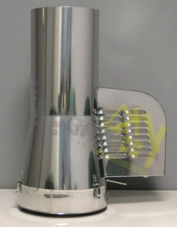 Stříbrný spalinový ventilátor do kouřovodu