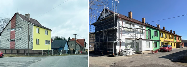 Fotogalerie barevných fasád rodinných domů v Česku