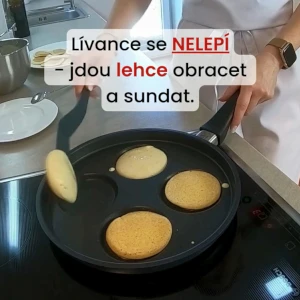 Převrácení lívanců na indukční varné ploše