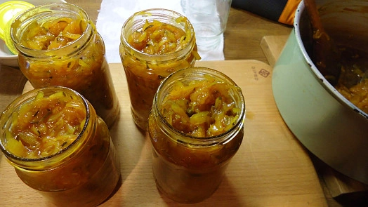 Zucchini jam jars